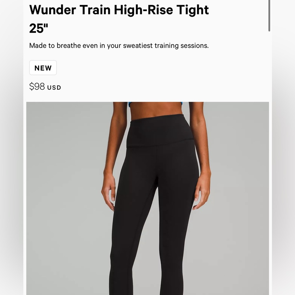 Brand New w Tags Lululemon Wunder Train Tight 25 Sz 4